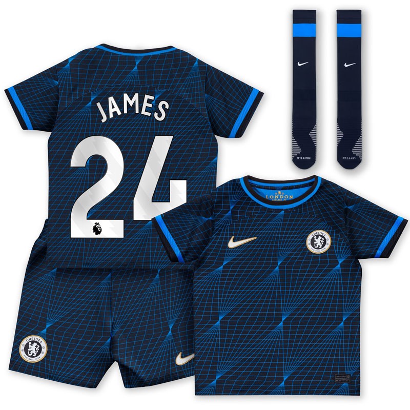 James 24 Chelsea Udebanetrøje 2023/24 Børn Kortærmet + korte bukser