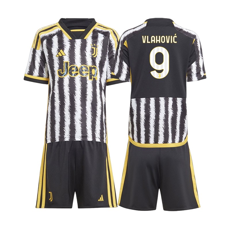 Juventus Vlahović 9 Hjemmebanetrøje 2023/24 Børn Kortærmet + korte bukser