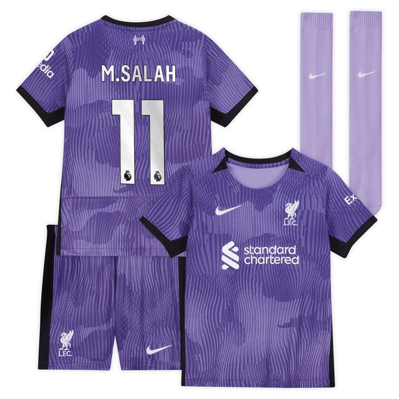 M.Salah 11 Liverpool FC Tredjetrøje 2023/24 Børn Kortærmet + korte bukser