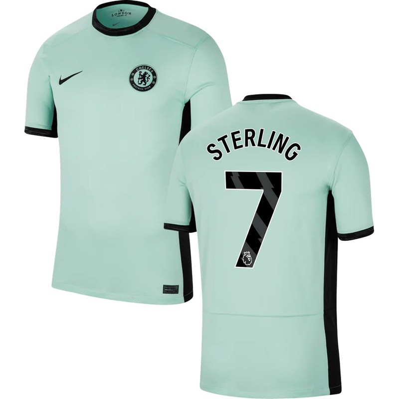 Mænd Fodboldtrøje Chelsea Tredjetrøje 2023/24 Grøn Kortærmet Sterling 7