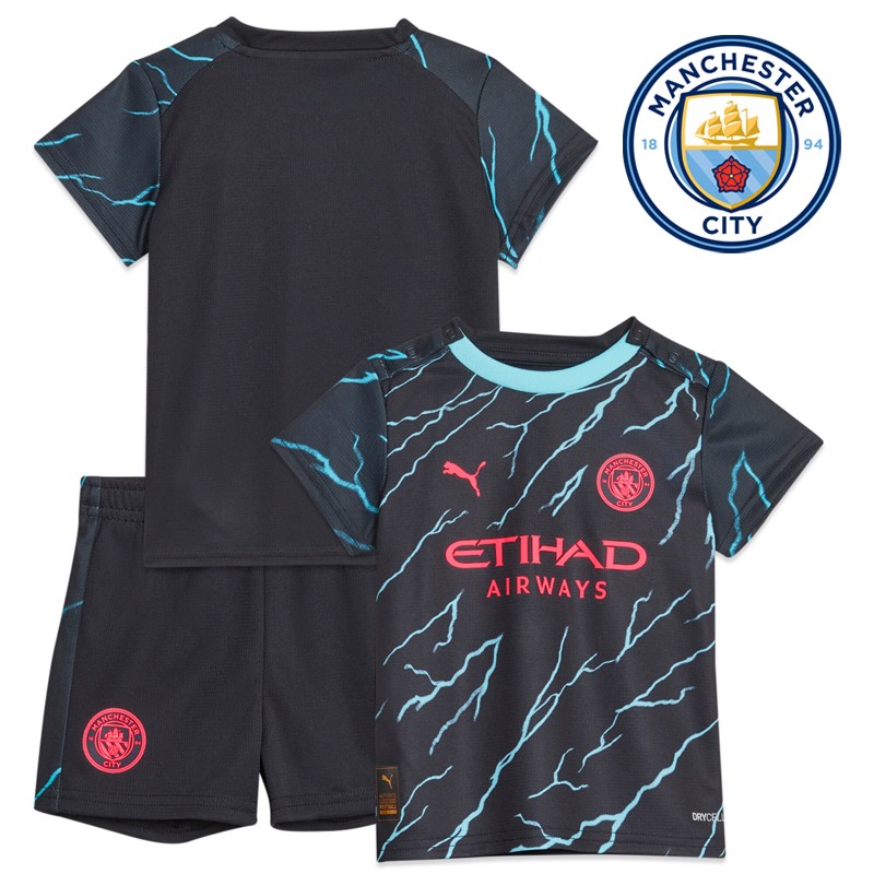 Manchester City Tredjetrøje 2023/24 Børn Kortærmet + korte bukser
