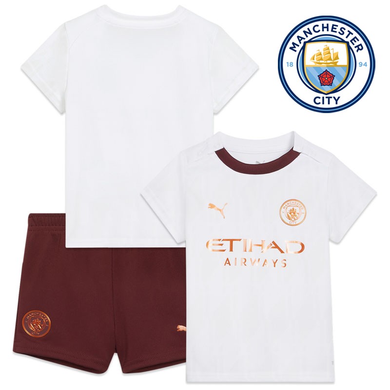 Manchester City Udebanetrøje 2023/24 Børn Kortærmet + korte bukser