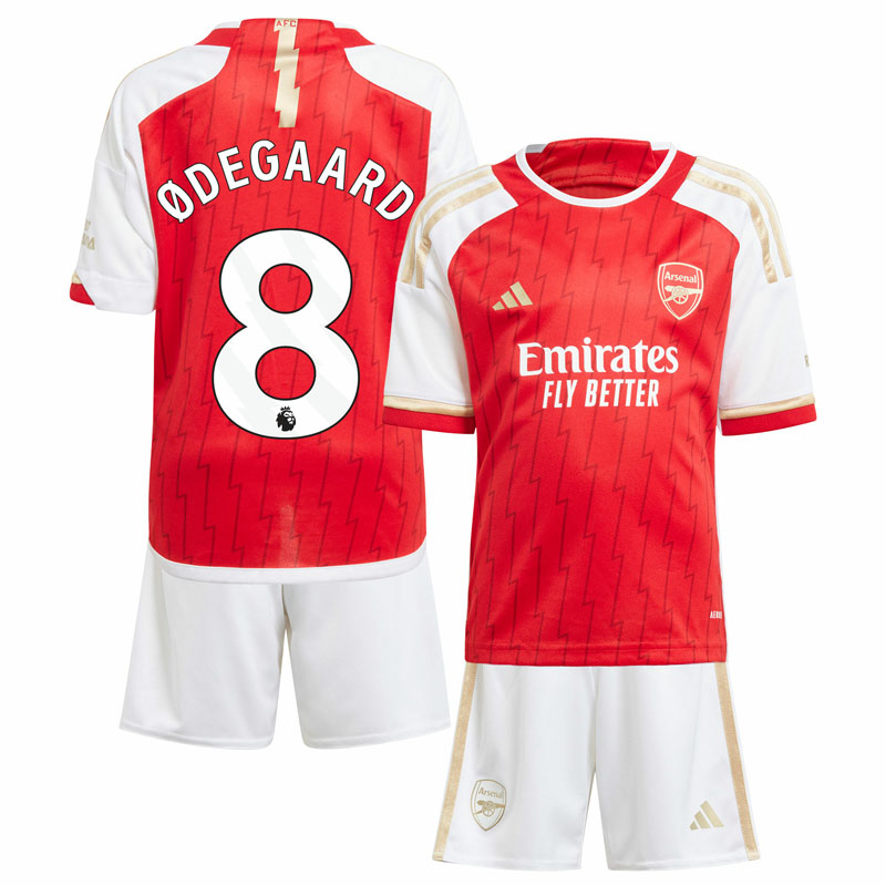 Ødegaard 8 Arsenal Hjemmebanetrøje 2023/24 Børn Kortærmet + korte bukser