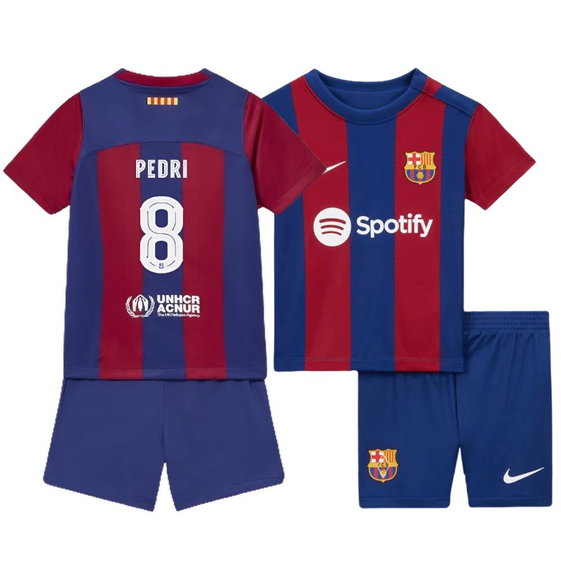 Pedri 8 FC Barcelona 2023/24 Fantrøje Hjemmebanesæt Børn