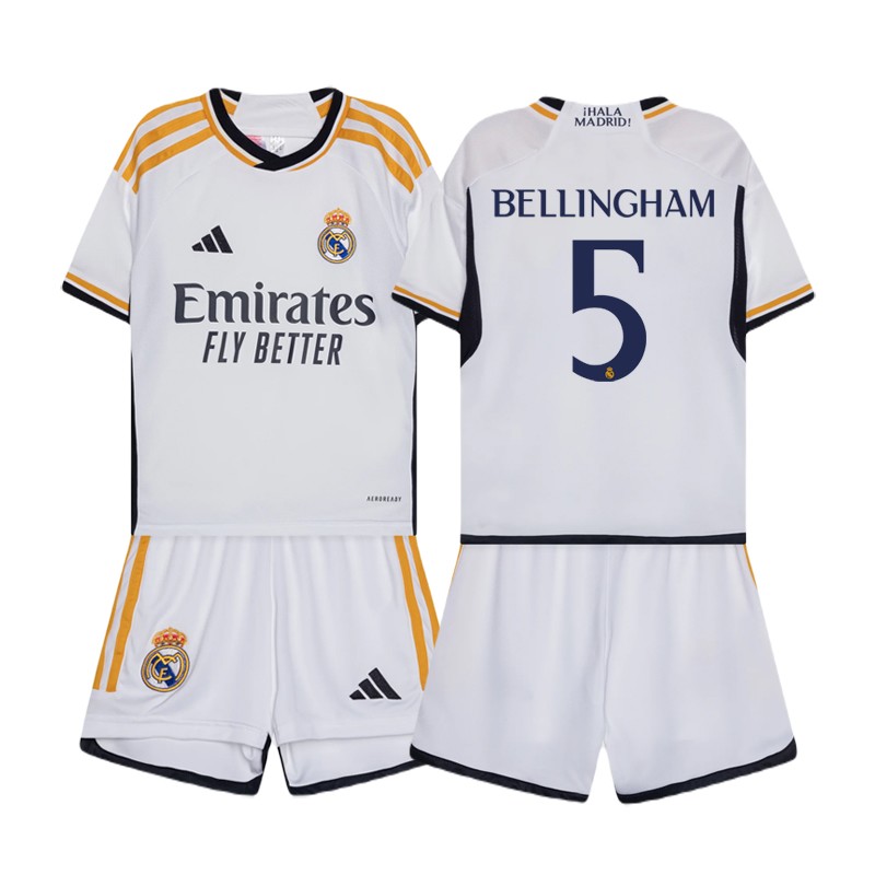 Real Madrid Børn Hjemmebanetrøje 2023/24 Kortærmet + korte bukser Bellingham 5