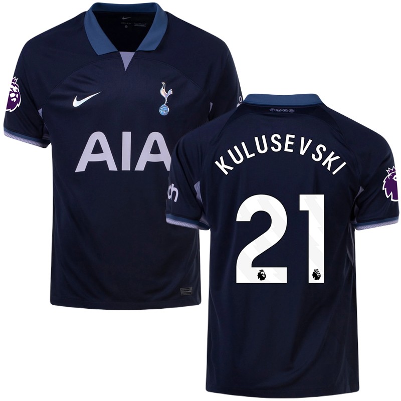 Tottenham Hotspur Udebanetrøje 23/24 Kortærmet med Kulusevski 21 tryk