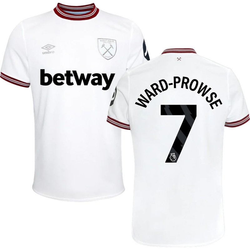 Ward-Prowse 7 West Ham United Udebanetrøje 23/24 Hvid Kortærmet til mænd