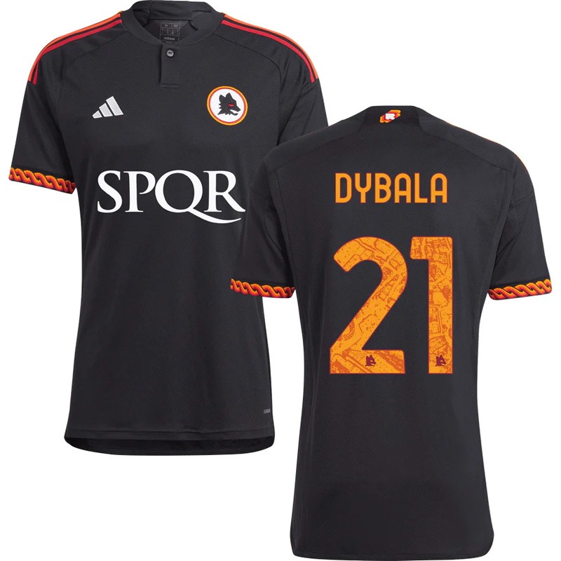 AS Roma Tredje trøje 2023-2024 Kort ærmer med Dybala 21 tryk