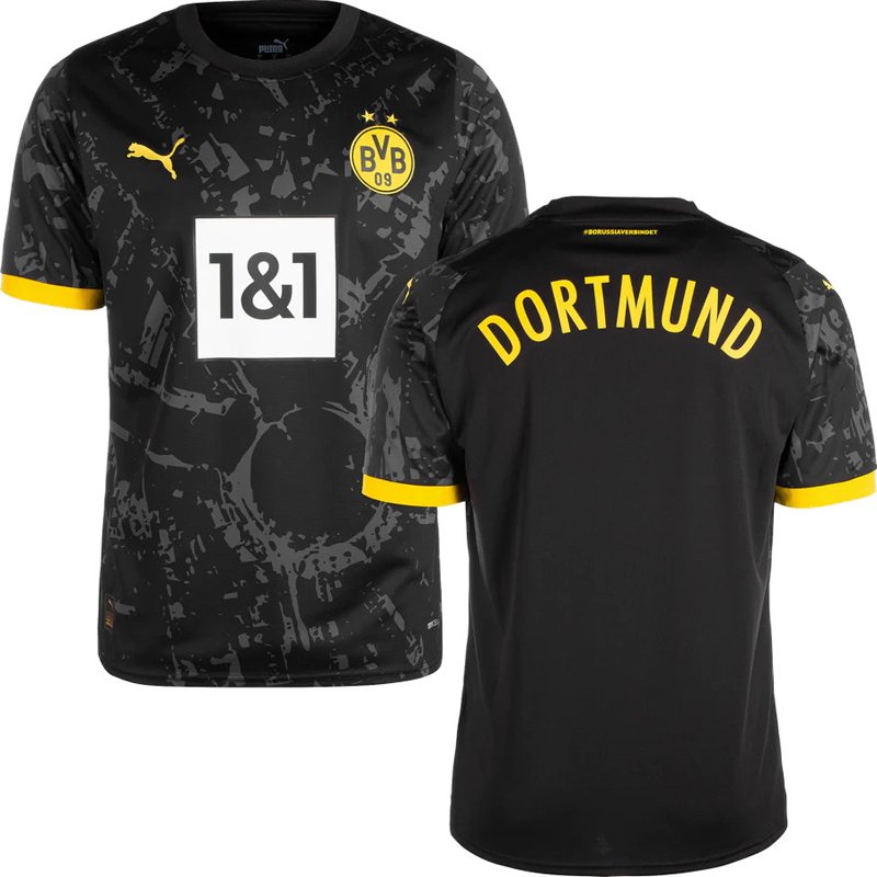 BVB Fodboldtrøjer Dortmund Udebanetrøje 23/24 Sort Kortærmet
