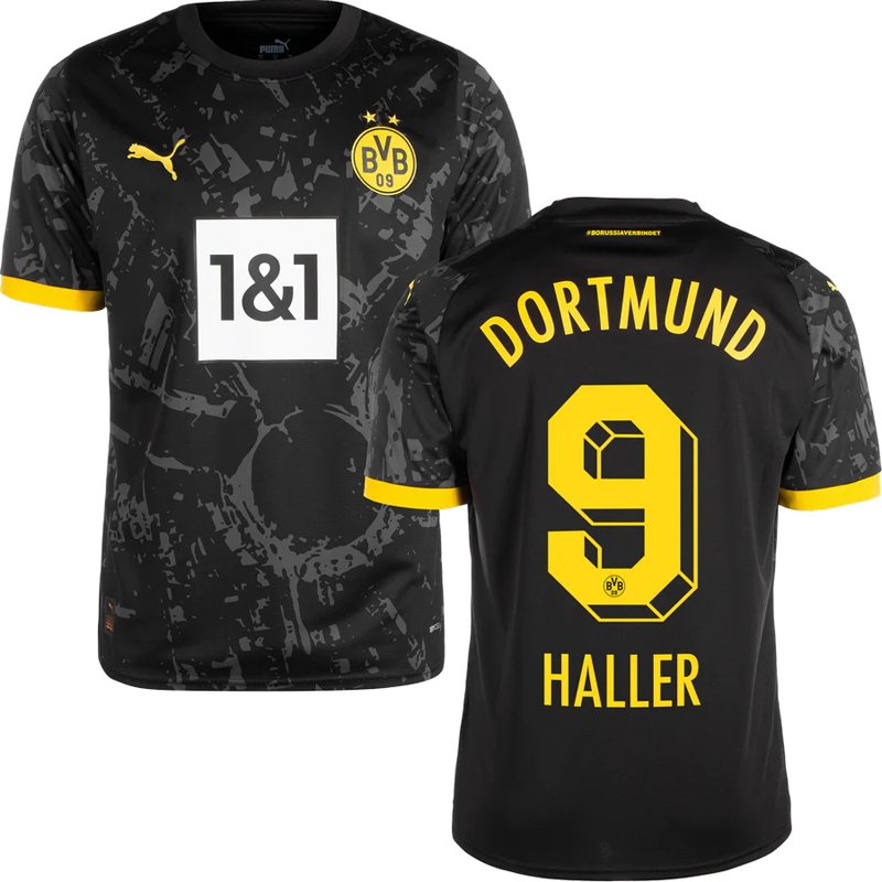 Billige Fodboldtrøjer Dortmund Udebanetrøje 2023/24 Sort Kortærmet Haller 9