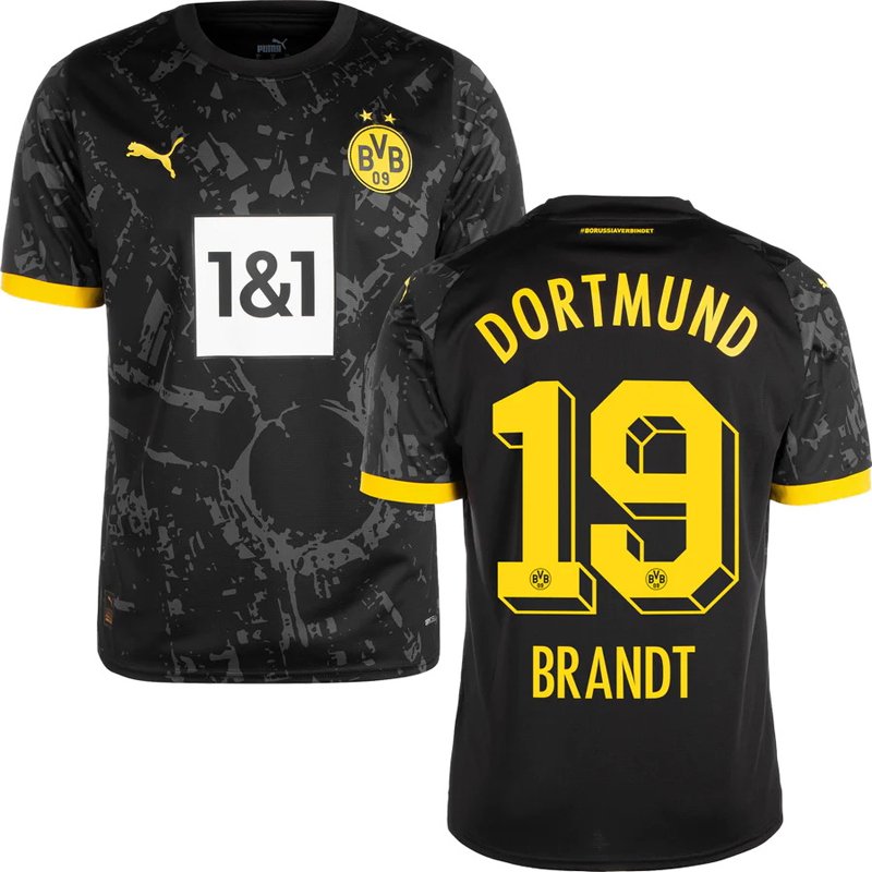 Brandt 19 Borussia Dortmund Udebanetrøje 2023/24 Sort Kortærmet