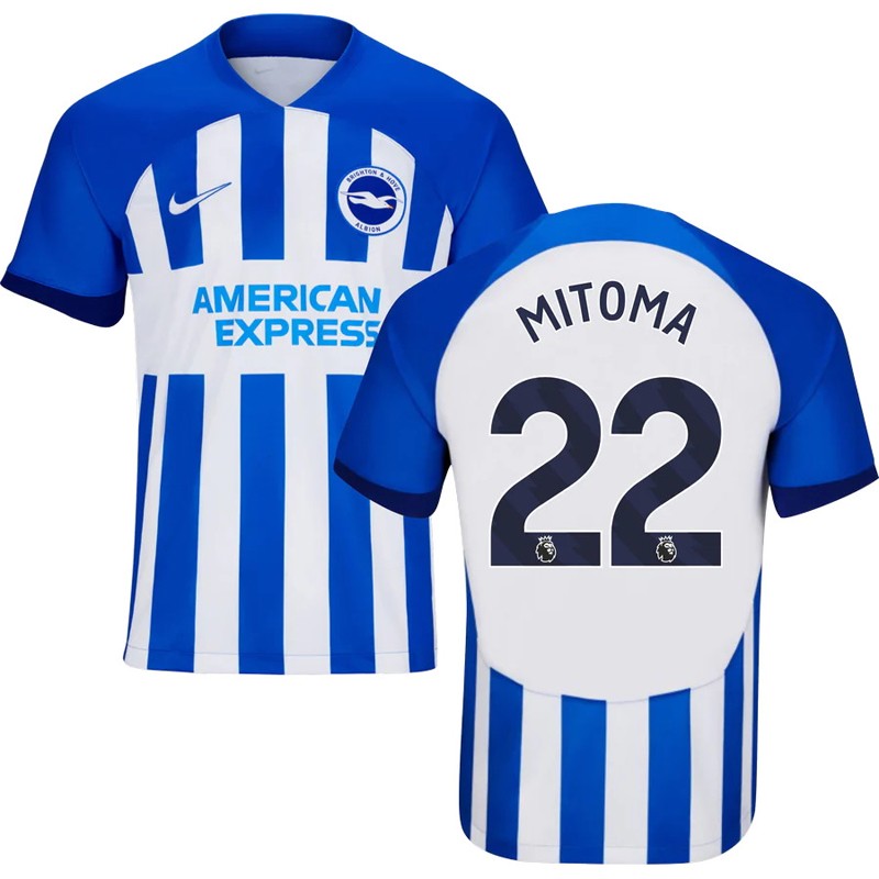 Brighton Mitoma 22 Hjemmebanetrøje 2023/24 Blå Kortærmet til mænd