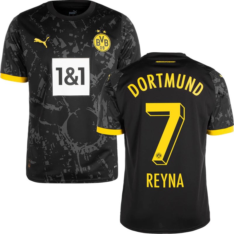 Dortmund Udebanetrøje 2023/24 Sort Kortærmet Reyna 7