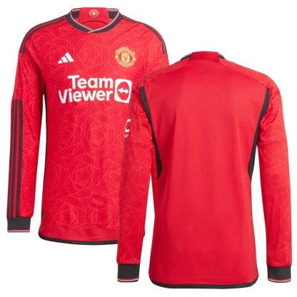 Fodboldtrøjer Langærmet 2023/24 Manchester United Hjemmebanetrøje Rød