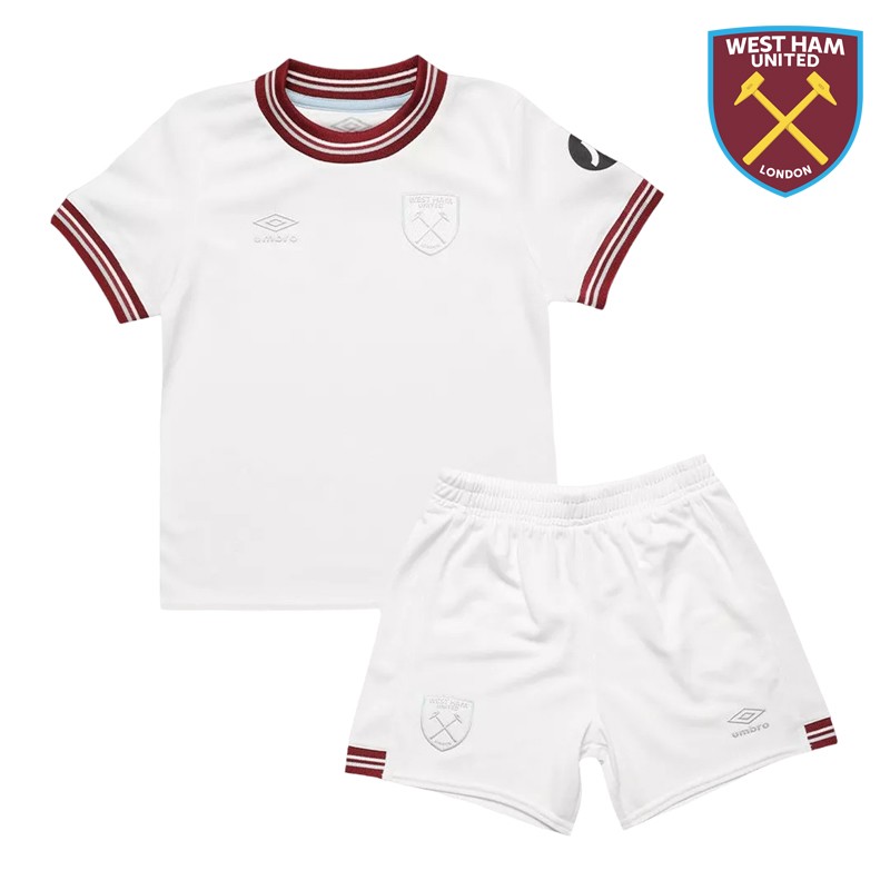 Fodboldtrøjer West Ham United Udebanetrøje 2023/24 Kortærmet + korte bukser til Børn