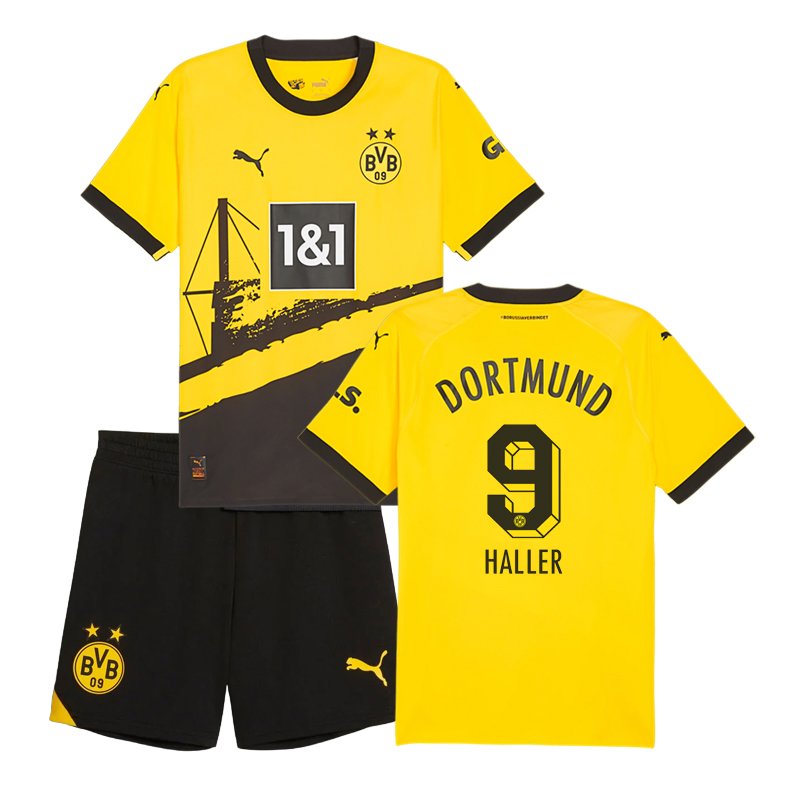 Haller 9 Dortmund Hjemmebanetrøje 2023/24 Gul Kortærmet til børn