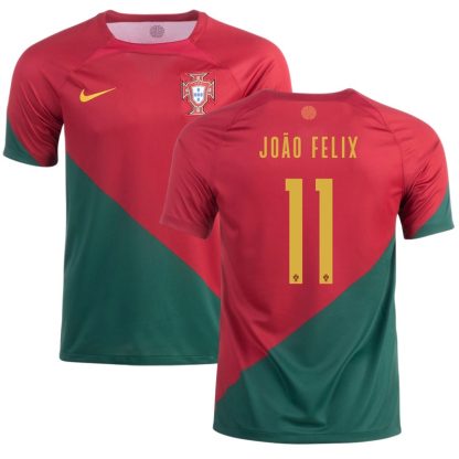 Portugal Hjemmebanetrøje 22/23 Rød Grøn Kortærmet João Felix 11