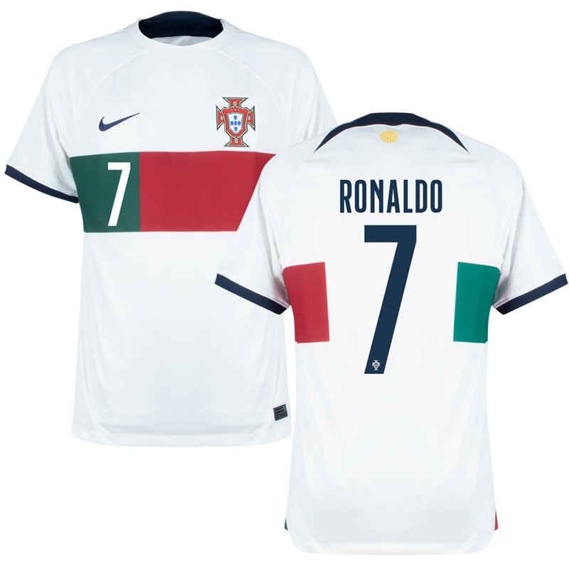 Portugal Udebanetrøje 22/23 Hvid Kortærmet Ronaldo 7