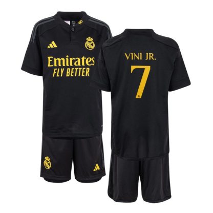Real Madrid 23/24 Tredjetrøje VINI JR. 7 Børn Kortærmet + korte bukser
