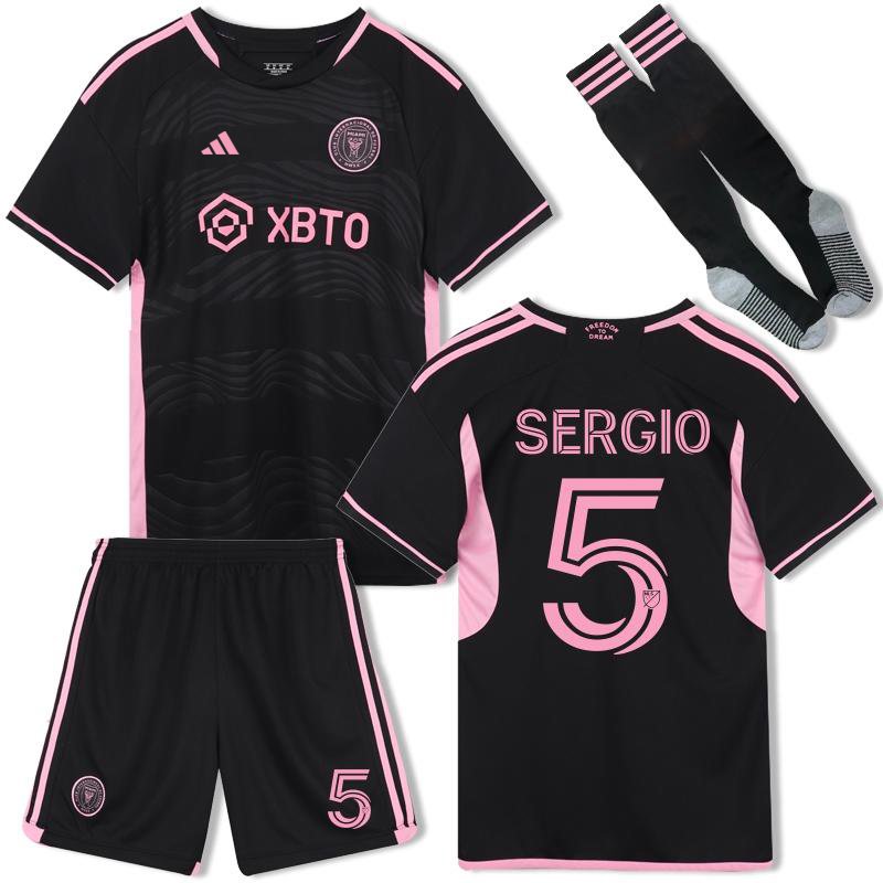 Børn Trøjer Inter Miami CF Udebanetrøje 2023/24 Kortærmet + korte bukser SERGIO 5