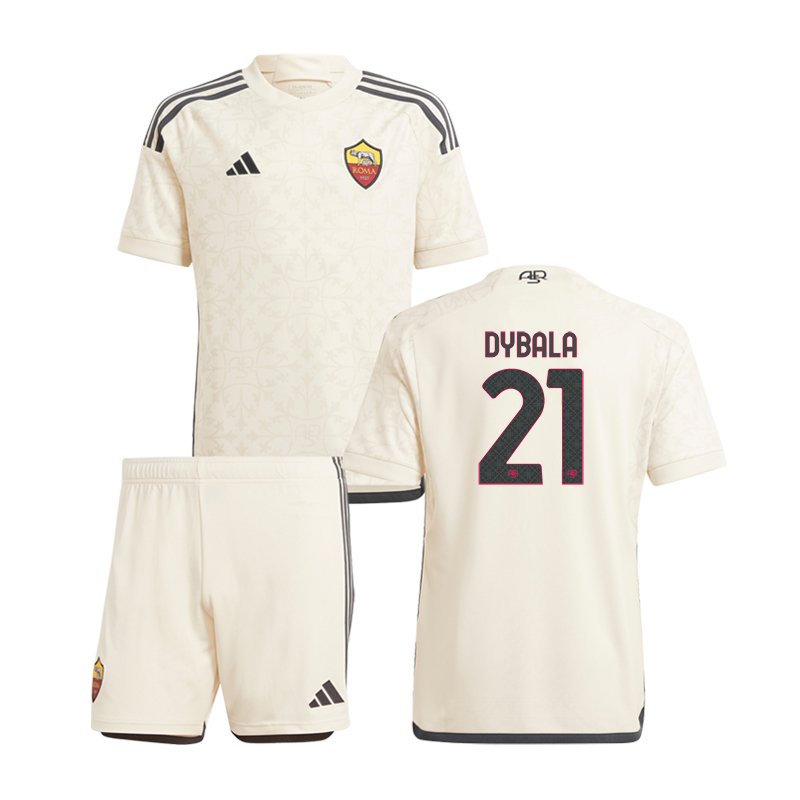 Børne fodboldtrøjer AS Roma Udebanetrøje 23/24 Kortærmet med Dybala 21 tryk