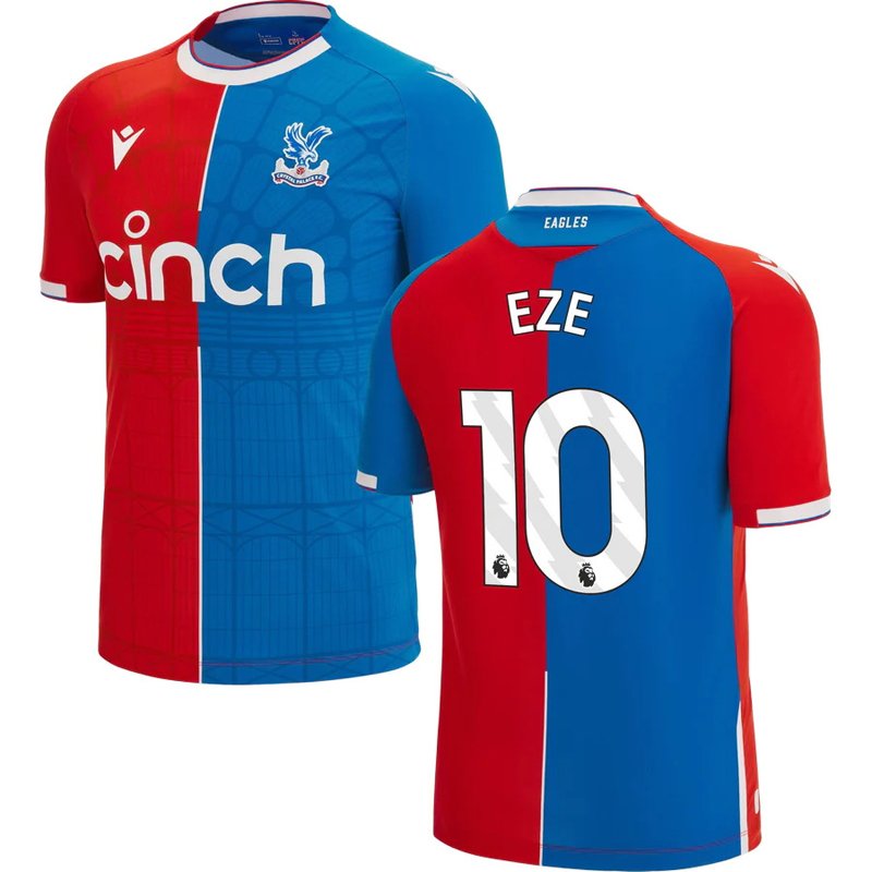 Crystal Palace Hjemmebanetrøje 2023/24 Rød Blå Kortærmet med EZE 10 tryk
