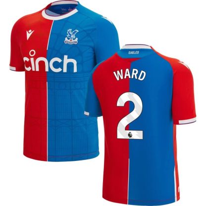 Crystal Palace Hjemmebanetrøje 23/24 Rød Blå Kortærmet med WARD 2 tryk
