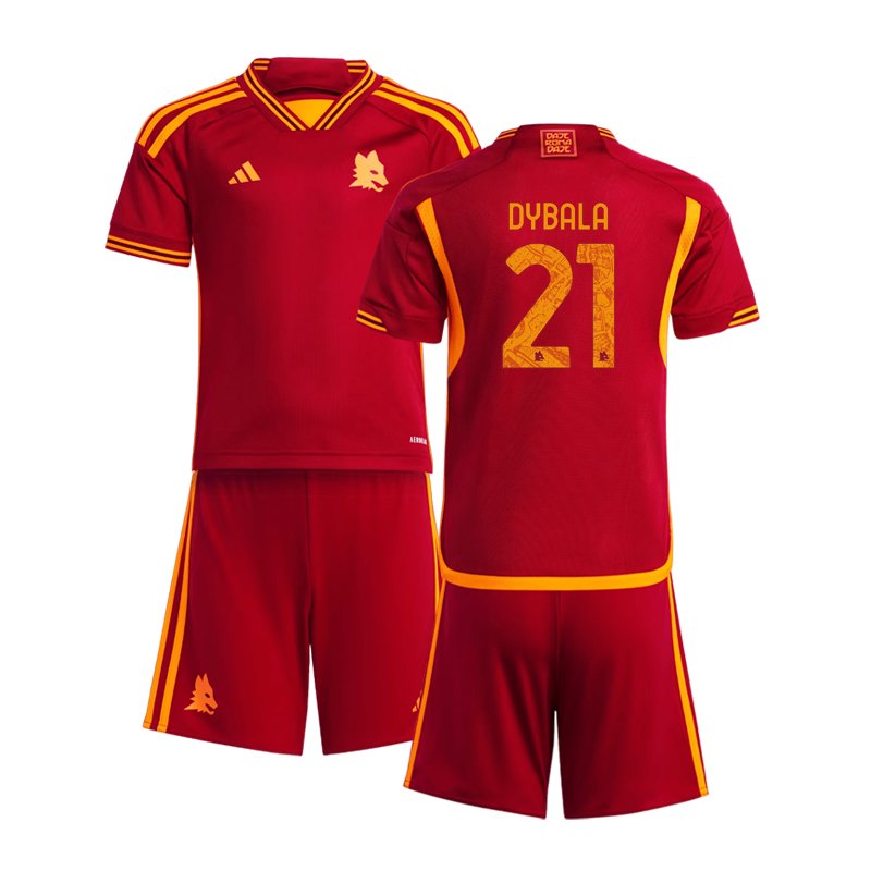 Dybala 21 AS Roma Fodboldtrøjer Hjemme 23/24 Børn Kortærmet + korte bukser