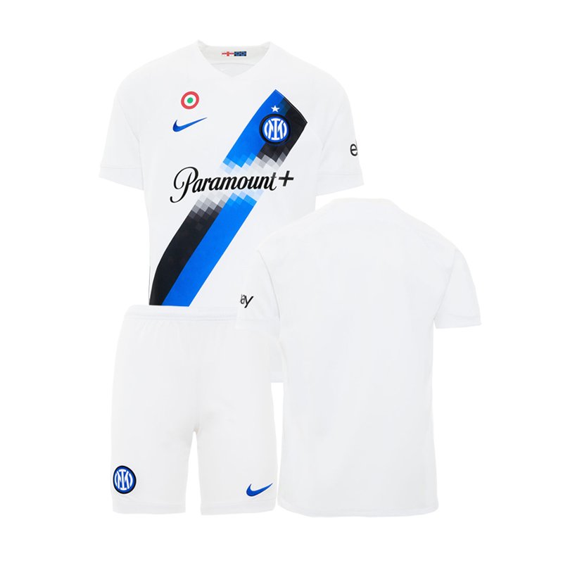Fodboldtrøjer Børn Inter Milan Udebanetrøje 2023/24 Hvid Kortærmet + korte bukser