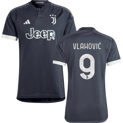 Juventus Tredje Fodboldtrøjer 23/24 Grå Kortærmet Vlahović 9