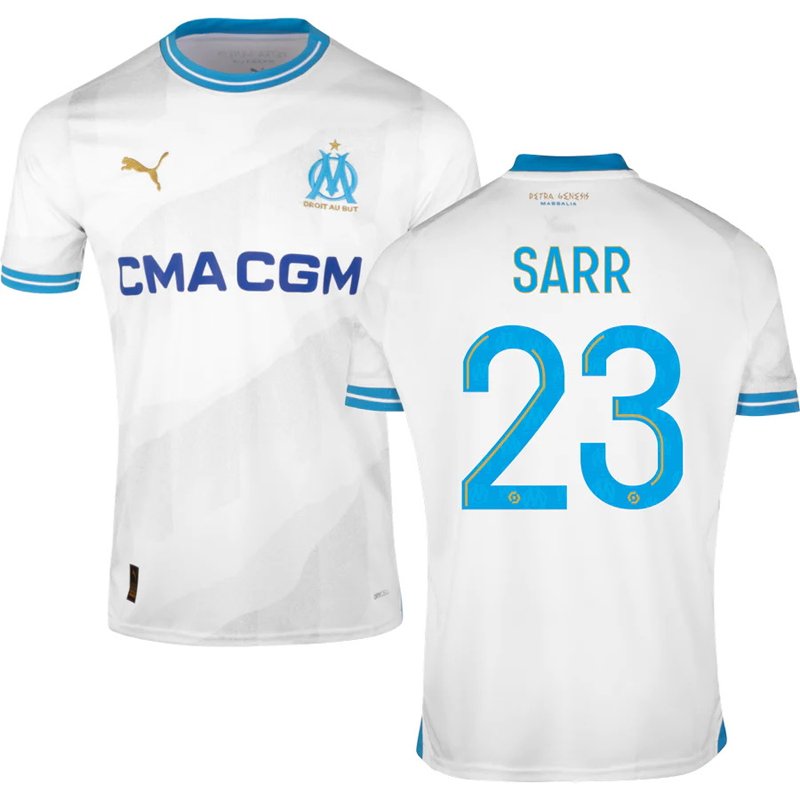 Marseille fodboldtrøjer Hjemmebane 2023/24 Hvid Kortærmet med SARR 23 tryk