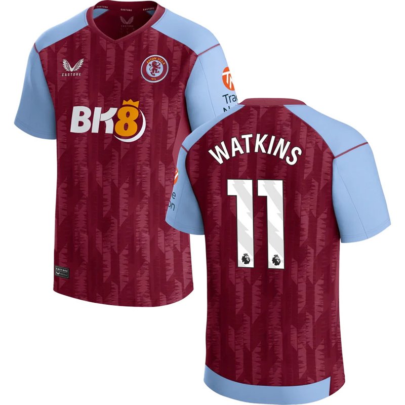 Aston Villa Hjemmebanetrøje 2023-24 Kortærmet med Watkins 11 tryk