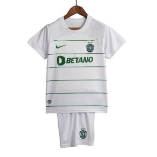 Børn Fodboldtrøjer Sporting CP Udebanesæt 2023-2024 Hvid Kortærmet