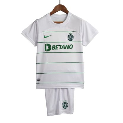 Børn Fodboldtrøjer Sporting CP Udebanesæt 2023-2024 Hvid Kortærmet