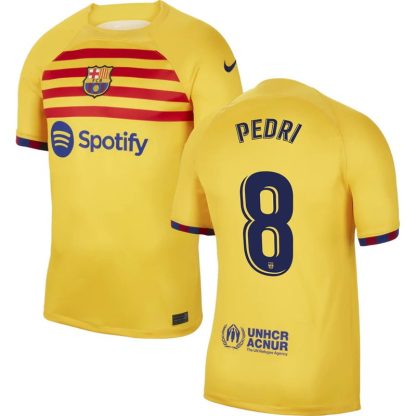 FC Barcelona 4. Trøje Senyera 2023-2024 Kortærmet Pedri 8