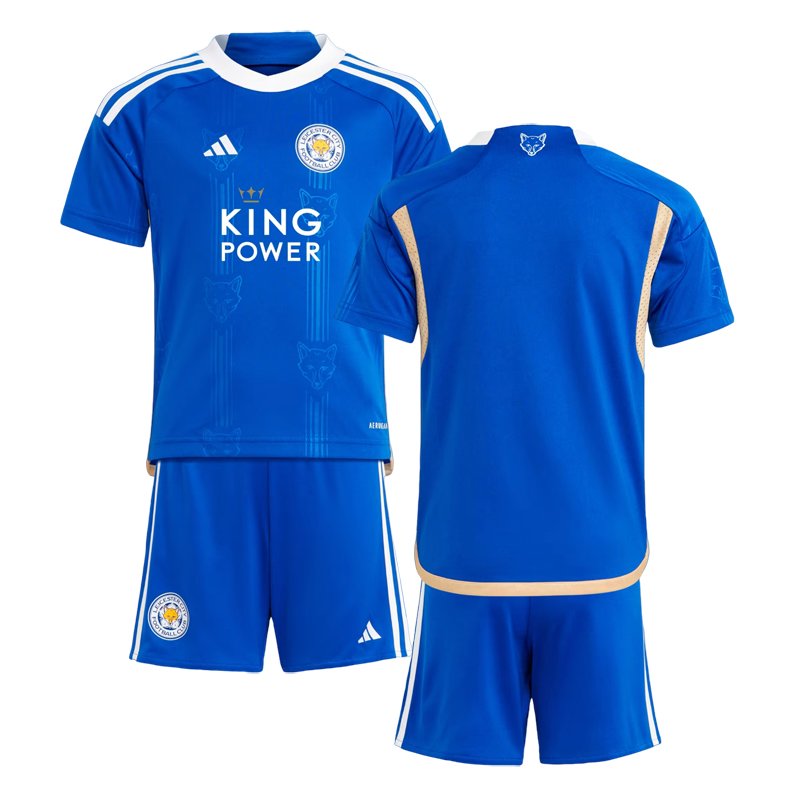 Fodboldtrøjer til børn Leicester City FC Hjemmebanetrøje 2023/24 Blå Kortærmet