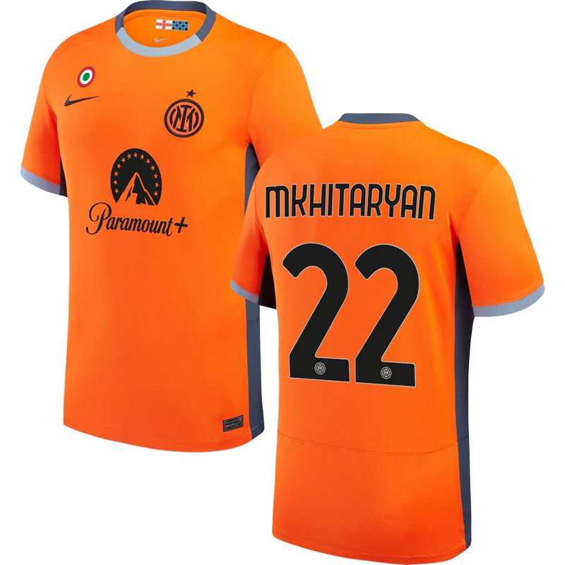 Inter Milan Tredjetrøje 2023-2024 Orange Kortærmet Mkhitaryan 22