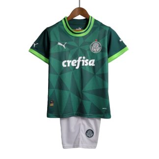 Palmeiras Fodboldtrøjer Børn Hjemmebanesæt 2023/24 Kort ærmer Grøn Hvid