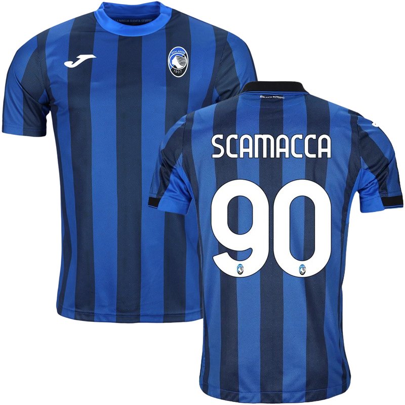 Atalanta Hjemmebanetrøje 23-24 Blå Sort Kortærmet Scamacca 90