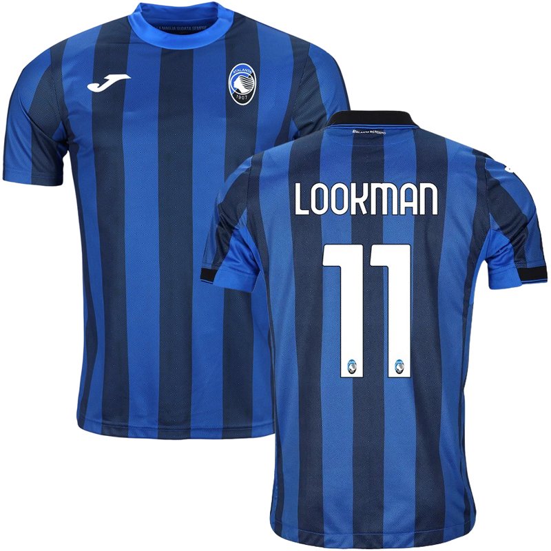 Lookman #11 Atalanta Hjemmebanetrøje 23/24 Blå Sort Kortærmet