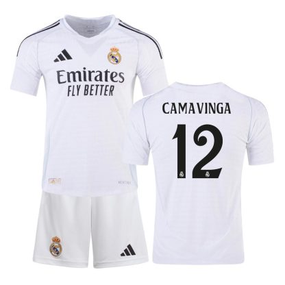 Camavinga 12 Real Madrid 2024/25 hjemmebane trøje til børn