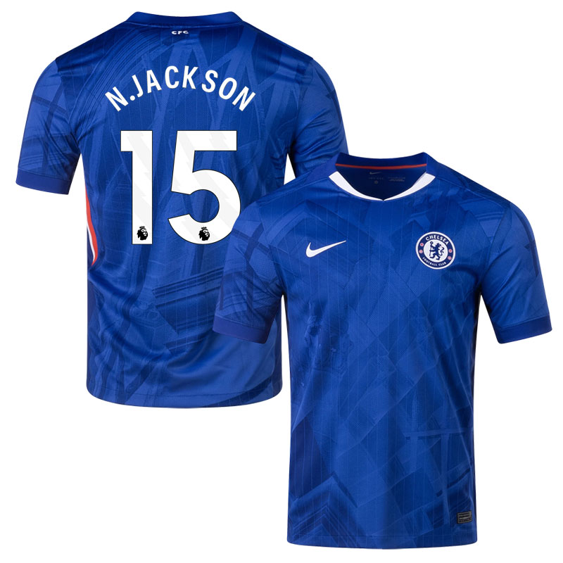 Blå Chelsea FC Hjemmebanetrøje 2025/26 Med N. Jackson Rygnummer 15