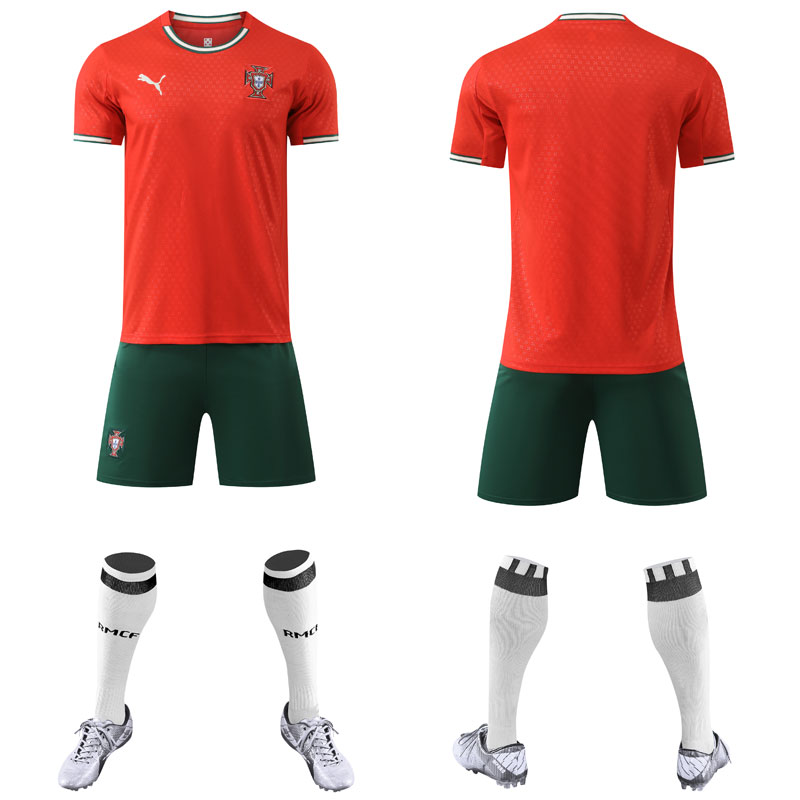 Børnesæt Portugal Hjemmebanetrøje 2025/26 Rød Trøje og Bukser