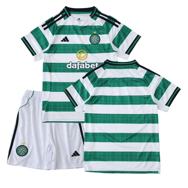 Celtic FC hjemmebanetrøje 2025/26 Grøn og hvid trøje og shorts til børn