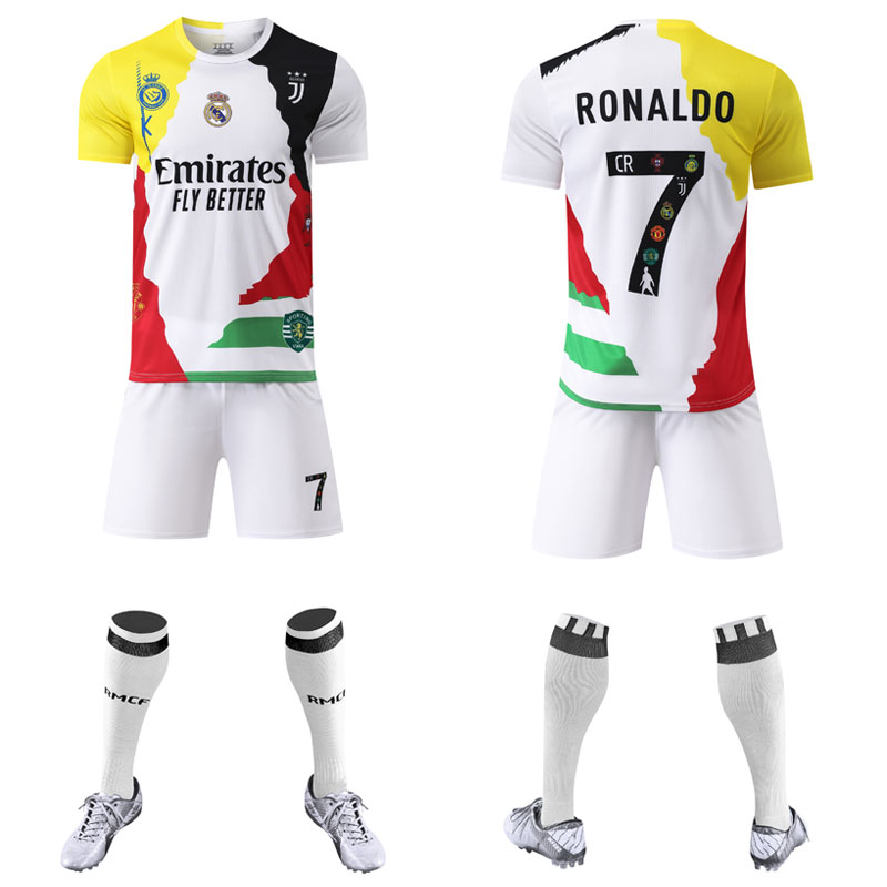 Cristiano Ronaldo CR7 jubilæumssæt til børn 2025/26 fodboldtrøje og shorts