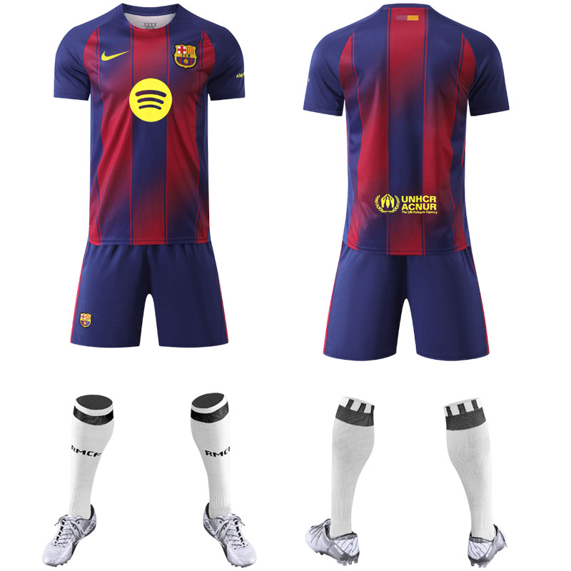 FC Barcelona Fodboldtøj Børn Hjemmebane Trøje 2025/26 Trøjesæt