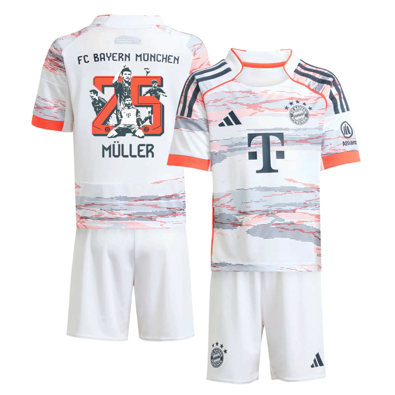2025/26 Bayern München Børn Udebanetrøje – Jubilæum Müller 25 rygtryk