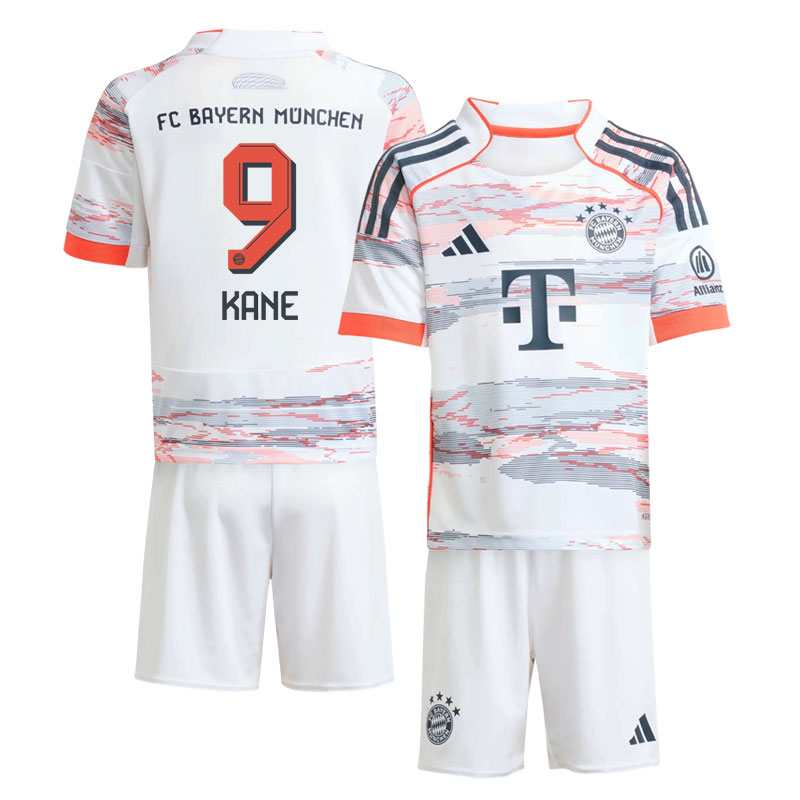 FC Bayern Børn Udebanesæt 2025/26 - Trøje med Kane 9 Bagpå