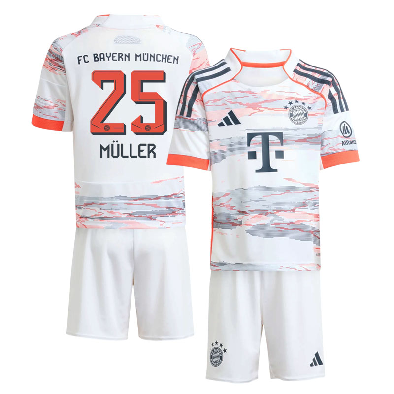 FC Bayern Müller 25 Udebanetrøje 2025/26 fodboldsæt til børn