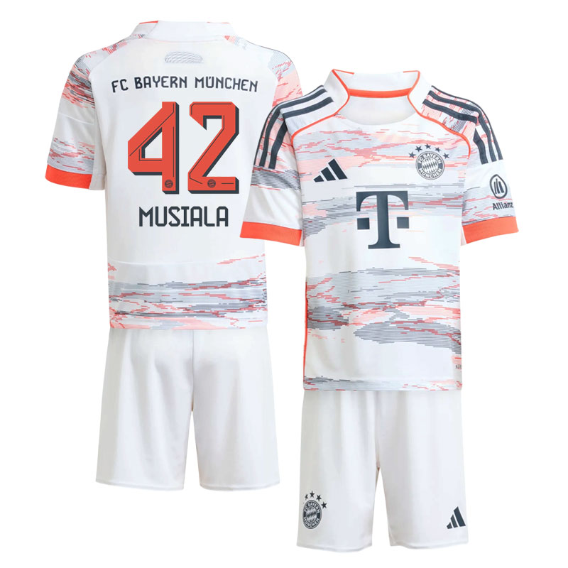FC Bayern München 2025/26 Udebanetrøje til børn - Musiala 42 tryk
